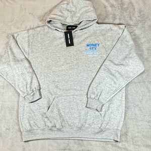 HOMME X FEMME RESPECT HOODIE GREY AND GRADIENT BLUE SIZE XL